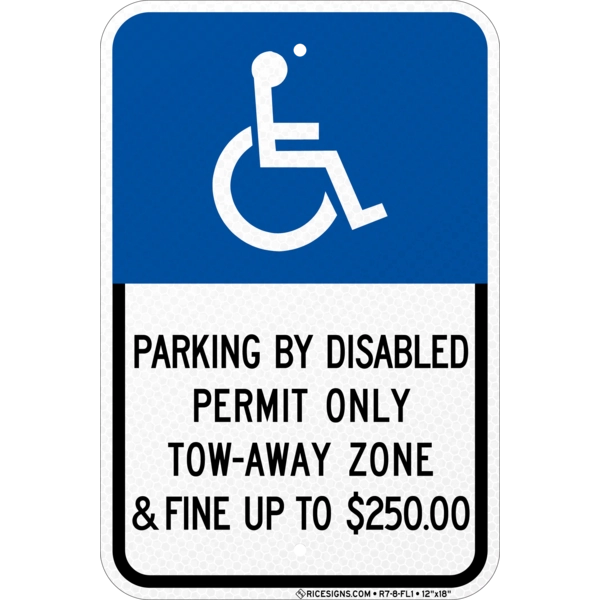 Florida Parking By Disabled Permit Only Sign