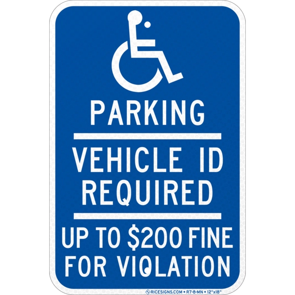 Minnesota Parking Vehicle Id Required Sign