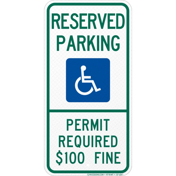 Montana Reserved Parking Permit Required Sign