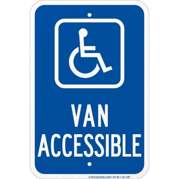 Handicapped Van Accessible Parking Sign