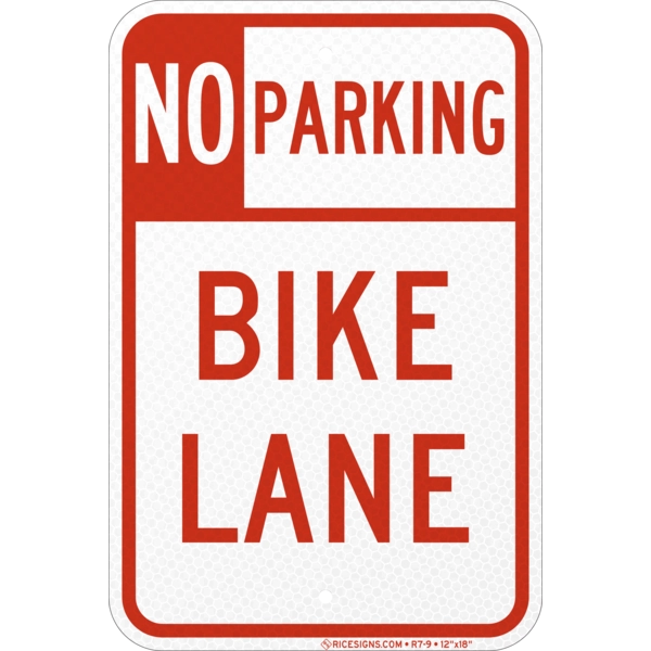 No Parking Bike Lane Sign