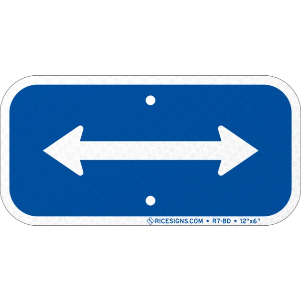 Double Arrow Blue Sign