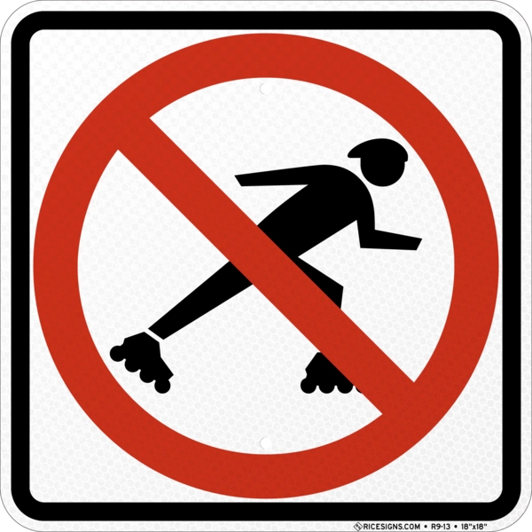 No Skating Symbol Sign