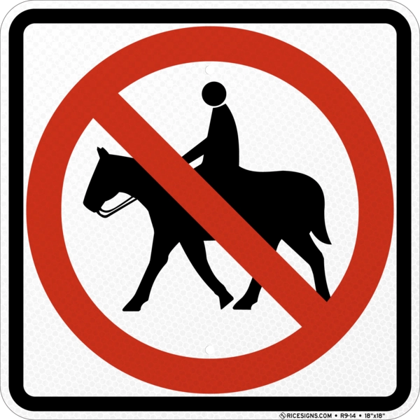 No Horse Riding Sign
