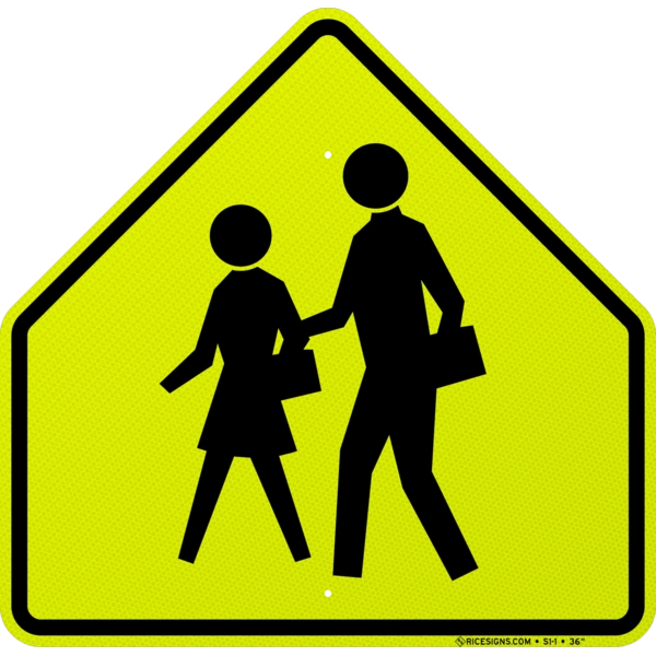 School Pedestrian Crosswalk Sign