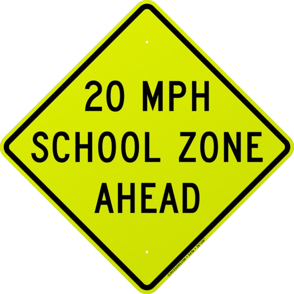 School Speed Zone Ahead Sign