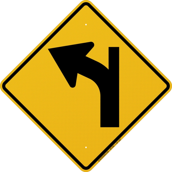 Left Curve With Side Road Style B Sign