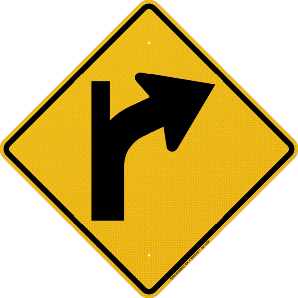 Right Curve With Side Road Style B Sign