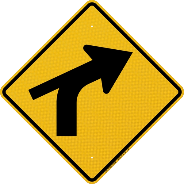 Right Curve With Side Road Style C Sign