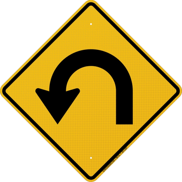 Hairpin Curve Left Sign