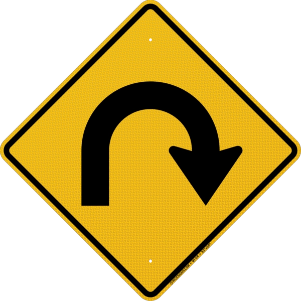 Hairpin Curve Right Sign
