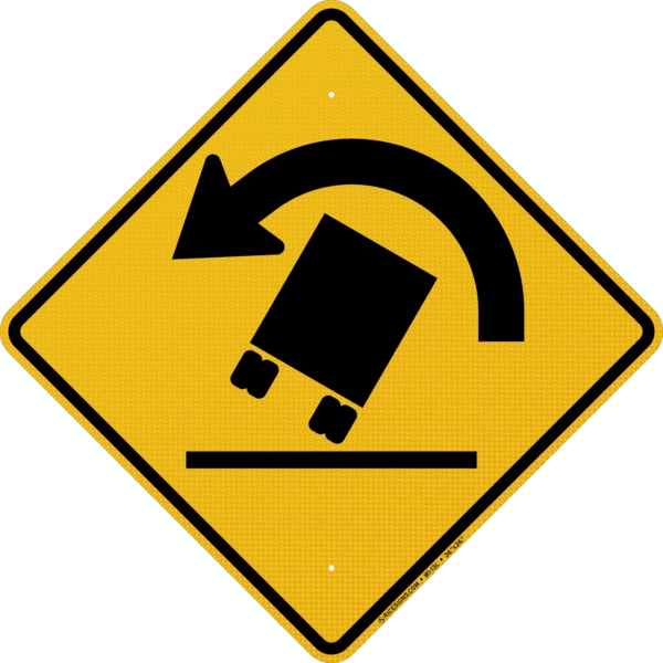 Truck Rollover Left Sign
