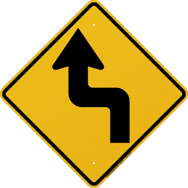 Reverse Turn Left Sign