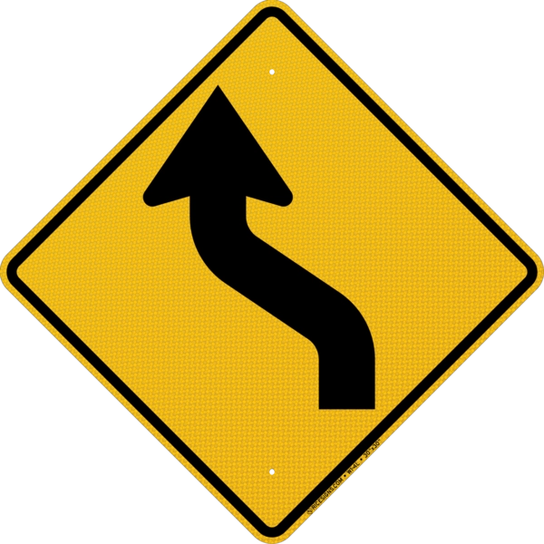 Reverse Curve Left Sign
