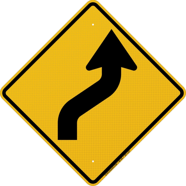 Reverse Curve Right Sign