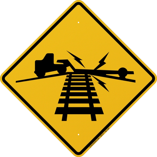 Low Ground Clearance Railroad Crossing Sign