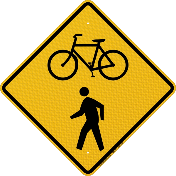 Bicycle Pedestrian Trail Crossing Sign