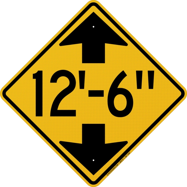 Low Clearance With Height And Arrow Sign