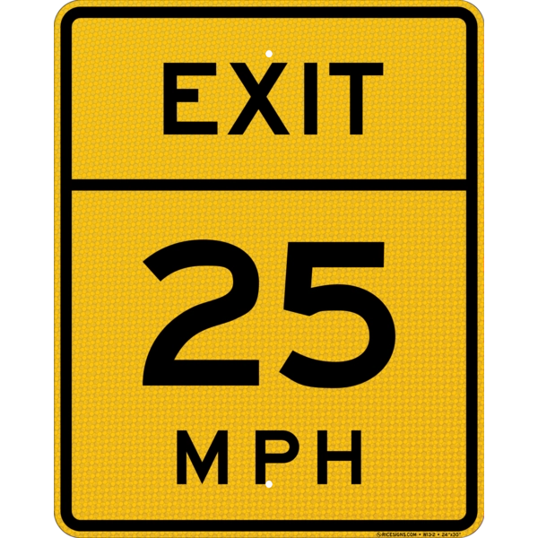 Exit Advisory Speed Sign