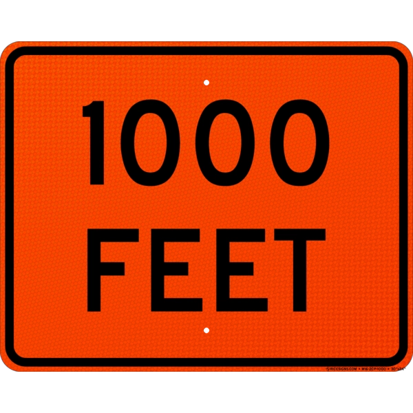 1000 Feet Sign