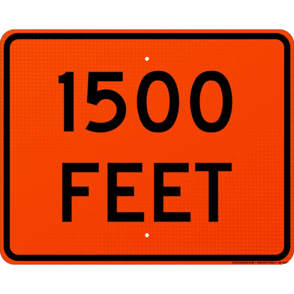 1500 Feet Sign
