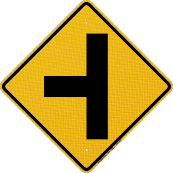 Side Road Left Sign