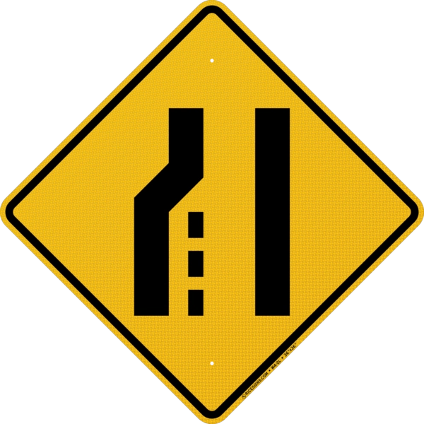 Left Lane Ends Symbol Sign