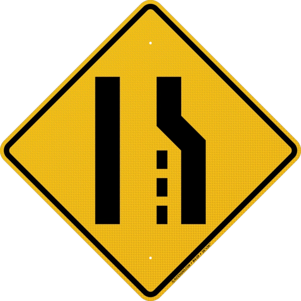 Right Lane Ends Symbol Sign
