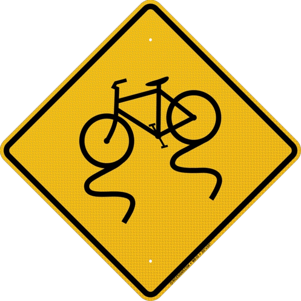 Bicycle Slippery When Wet Sign