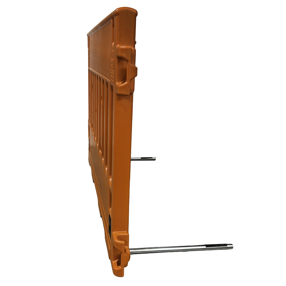 Per the 11th Edition of the MUTCD, pedestrian barricades such as the ADA Wall are used to channelize pedestrian traffic and provide a detectable barrier for pedestrians with visual disabilities in temporary traffic control zones. The freestanding support legs allow the device to be deployed without additional ballast, ensuring rapid setup and a stable, detectable barrier that visually impaired pedestrians can identify using a long cane.