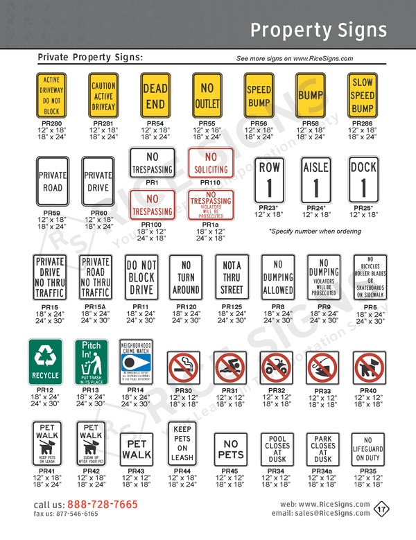 Rice Signs Catalog Page 17