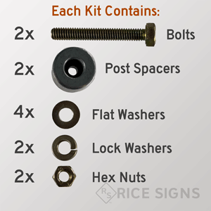 A diagram showing all of the hardware included in the kit