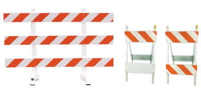 Type 1, Type 2 and Type 3 barricades