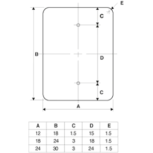 Mounting Hole Diagram for Parking Symbol With Custom Wording Sign