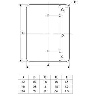 Mounting Hole Diagram for No Parking Bus Stop Sign
