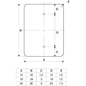 Mounting Hole Diagram for No Parking Any Time Sign