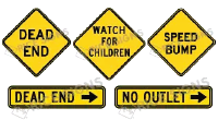 Dead End No Outlet Signs