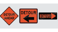 Various detour signs