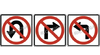 No Turn Signs
