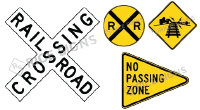 Railroad crossing signs
