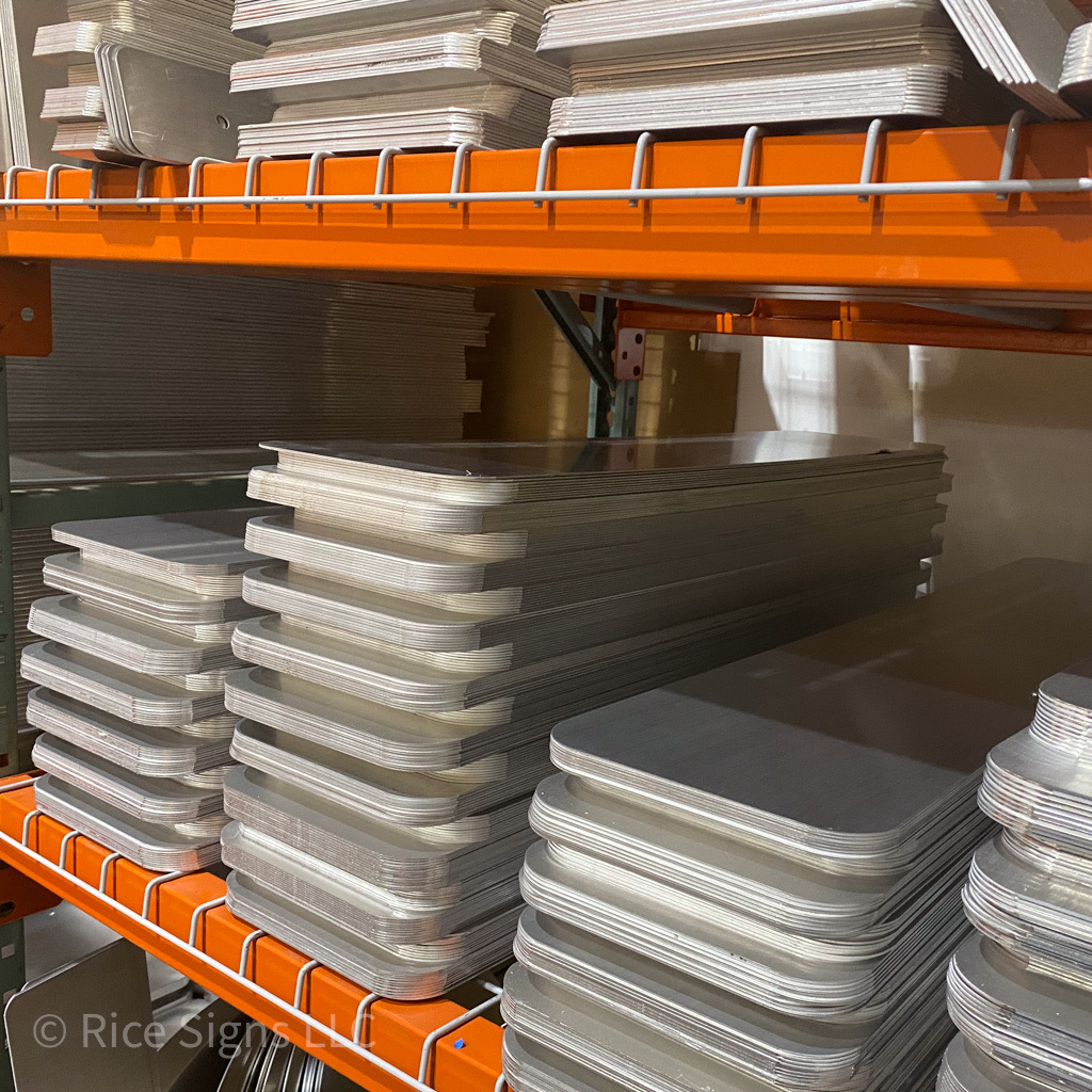 Photos from Rice Signs Picture of a stack of sign blanks