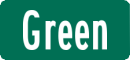 Green street name sign with White Letters