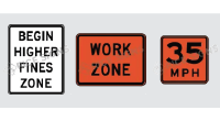 Speed limit signs found in the workzone