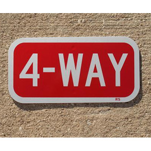 Our 12"x6" Reflective 4-Way stop sign.