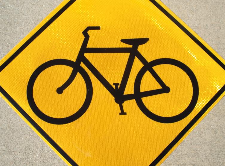 Up-close picture of our Bicycle Symbol Sign