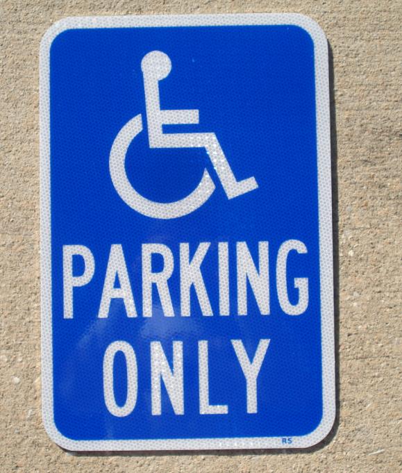 Our 12"x18" HIP Reflective Handicap Parking Only Sign