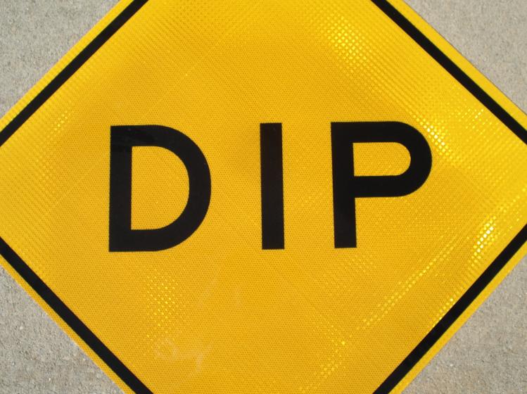 Up-close picture of our Dip traffic sign