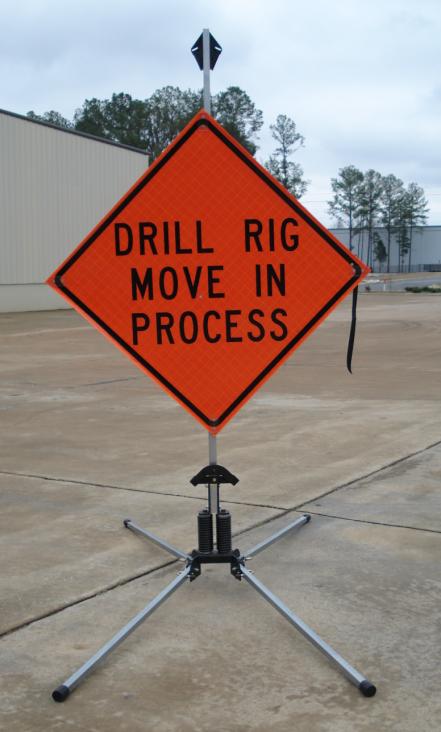 36 Inch Drill Rig Move In Process Reflective Roll up Sign