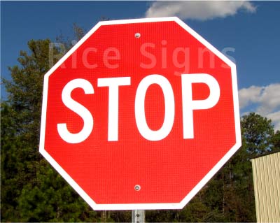 A 30"x30" HIP Reflective stop sign.