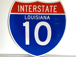 A Louisiana 10 interstate sign